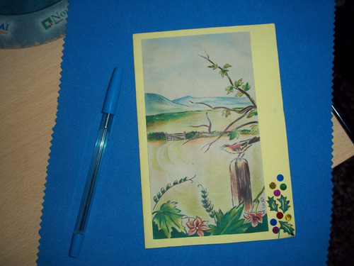 Tarjeta Postal Antigua Navideña Hechas A Mano Excelente !!!