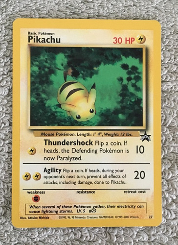 Card Pikachu #27 Promo Black Star = Raro - Excelente