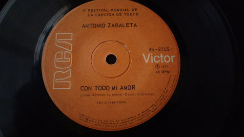 Single Antonio Zabaleta Con Todo Mi Amor Festival De Tokio (Usado)