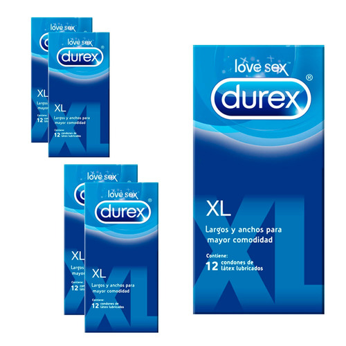Set De Condones Preservativos Durex Extra Large X60 Unid