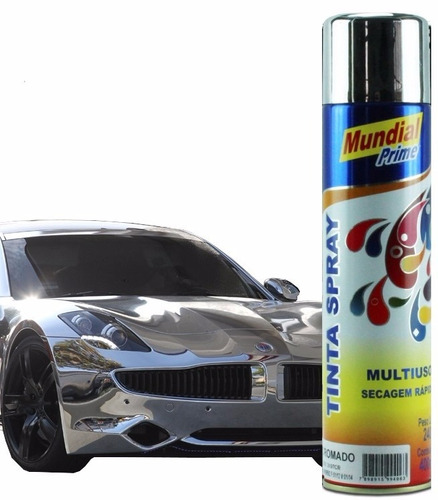 Kit Tinta Spray - 2x Cromado 400ml + 2x Alta Temperatura Pto