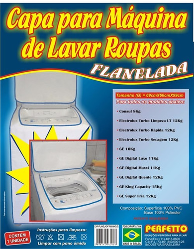 Capa Para Maquina Flanelada Tam G Marca Perfetto