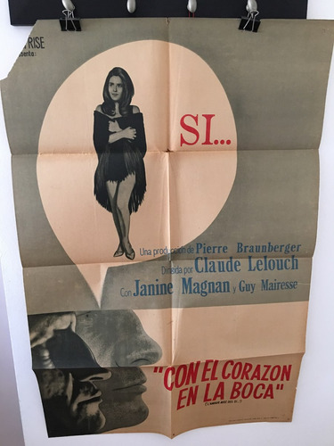 Afiche Original De Cine - Si¿ Con El Corazon En La Boca