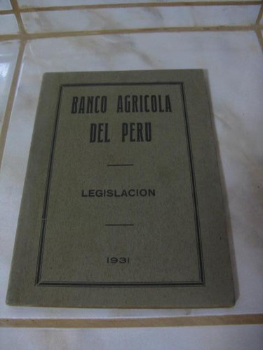 Mercurio Peruano: Libro Banco Agricola Legislacion L5 Dh5eh