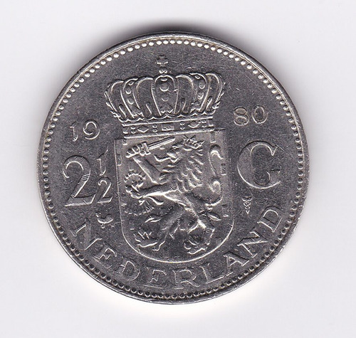 Ltc069. 2 Y 1/2 Corona (gulden) 1980. Holanda