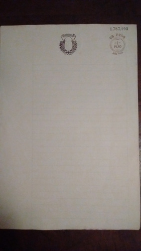 Único! Papel Oficio Año 1918