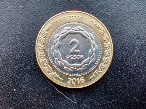 Moneda Argentina 2 Pesos 2016 Bimetalica(x207.