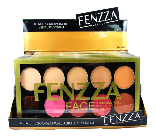 Kit Face Contorno Facial / Luz E Sombra Fenzza Box Com 6 Pç