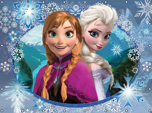 Painel De Festa Aniversário Elsa Anna Frozen 2,00x1,00m