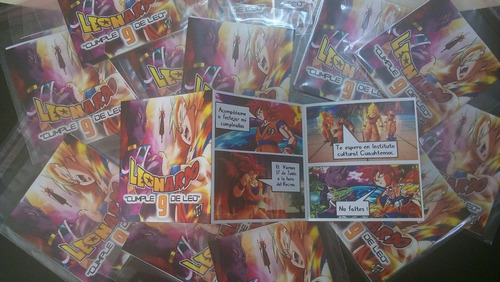 12 Invitaciones Dragon Ball Tipo Historieta Nuevas!