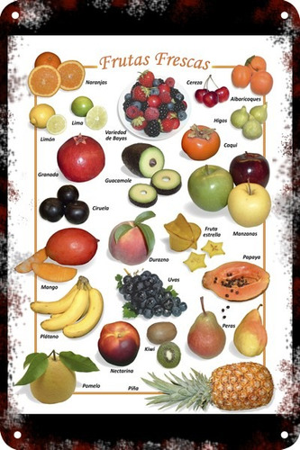 Carteles Antiguos Chapa 60x40cm Poster Frutas Al-176