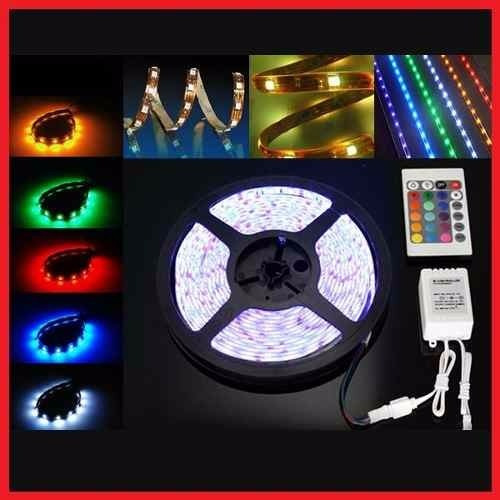 Tira Rgb Led 3528 300 Leds 12v+fuente 220v+control Remoto