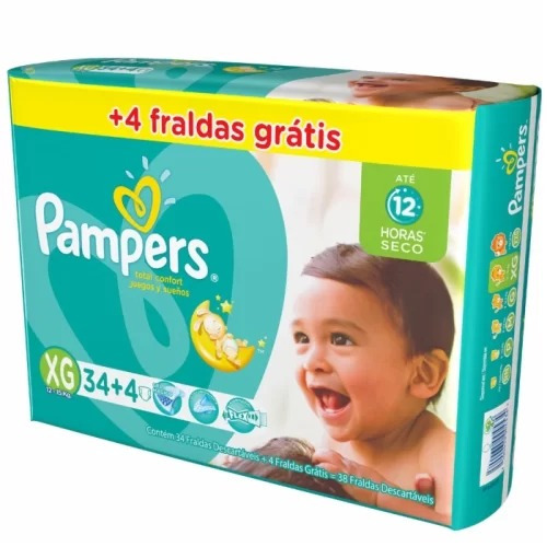 Fralda Pampers Total Confort Xg C/ 228 Tiras