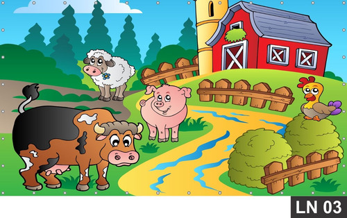 Imagem 3 de 5 de Fazendinha Painel 3,00x2,00m Lona Festa Aniversários
