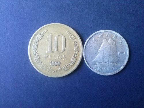 Moneda Canadá 10 Centavos 1950 Plata (c15)