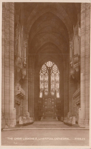 Antigua Postal Choir Looking Catedral De Liverpool England