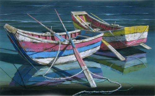 Imagen 3 de 6 de Cuadros Al Oleo Marinas.pinturas Para Sala Hogar