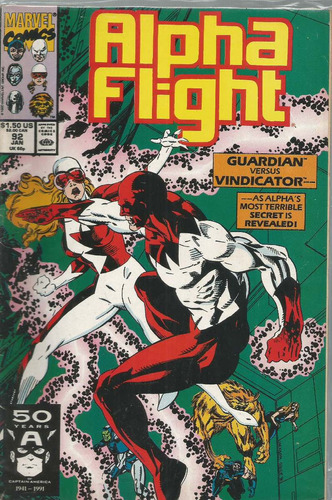 Alpha Flight N° 92 - Em Inglês - Editora Marvel - Formato 17 X 26 - Capa Mole - 1990 - Bonellihq Cx02 Abr24