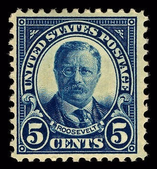 Sello Est Unidosunited States Postage Roosevelt 5 Cent 1922
