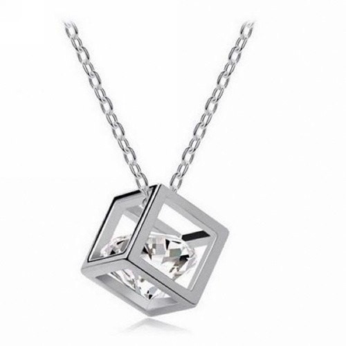 Dije Cristal Swarovski Elements Cubo Con Diamante 