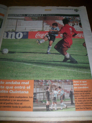 Diario Ole 30/1/1997 Argentina 3 Venezuela 0 / Magic Johnson