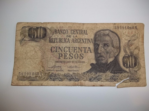 Billete 50 Pesos Ley 18188 Series A Y B