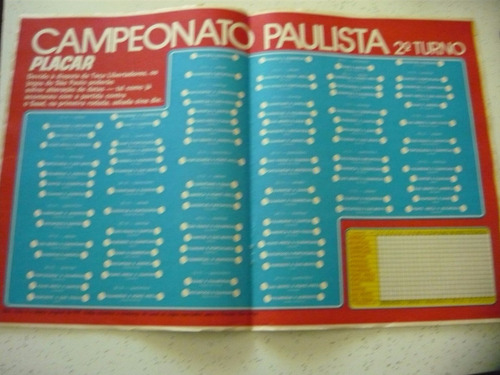 Revista Placar 239 Só Tabela Campeonato Paulista 2º Tu 1974