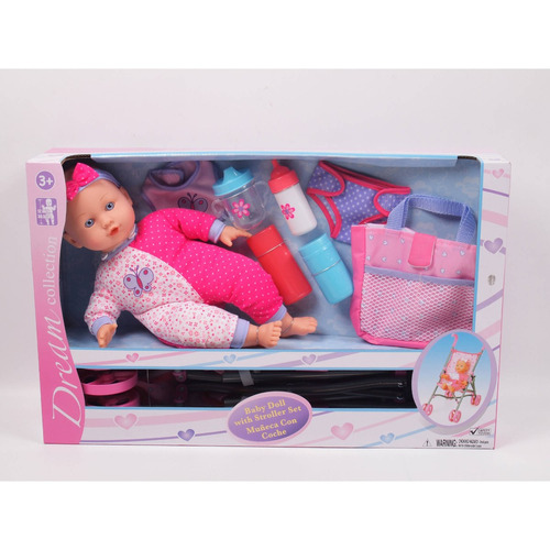 Gi-go Juguete 14  Muñeca Con Cochecito Set