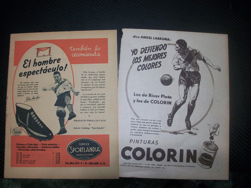Propagandas Antiguas Futbol, Box, Pelotas,etc.1940 Al 60 X 5 (Usado)