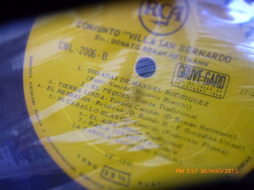Vinilo Lp De Conjunto Villa San Bernardo (u1285