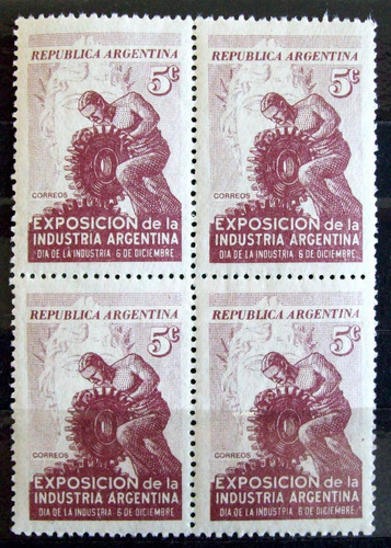 Argentina, Bloque X 4 Gj 941 Día Industria 46 Mint L5934