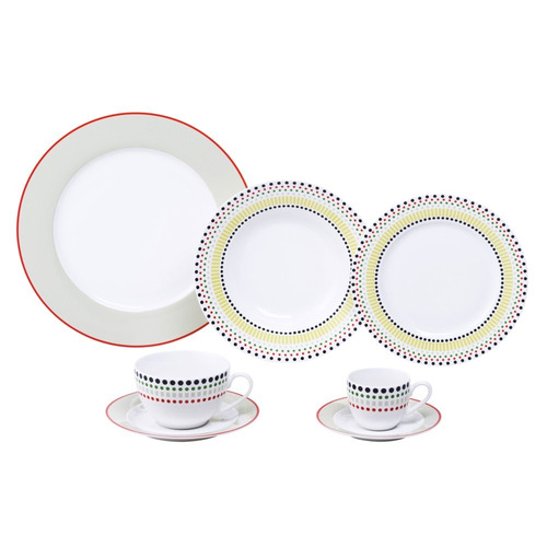 Aparelho De Jantar 42 Peças Porcelana New Bone Classic Lyor