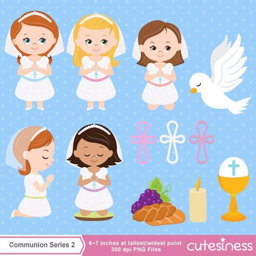 Kit Imprimible Comunion Nena Imagenes Clipart Cod898