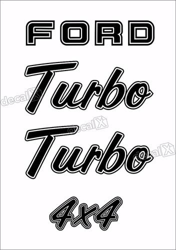 Kit Emblema Adesivo Compatível F1000 Turbo 4x4 Em Preto F606