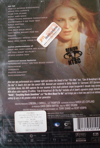 Jewel - Live At Humphreys By The Bye Nuevo Importado Usa Dvd