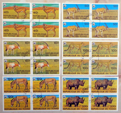 Tchad Fauna, Serie Cuadros Sc. 367-72 1979 Usada L7122