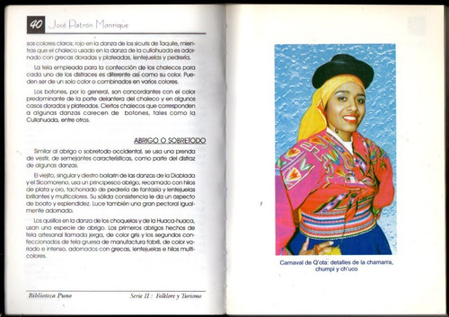 Trajes Típicos De Puno. Patron Manrique.