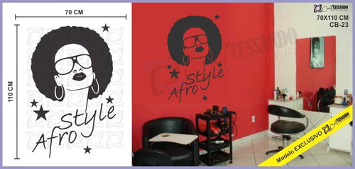 Imagem 2 de 4 de Adesivo Parede Cabeleiro Afro Beleza Negra Oferta Limitada
