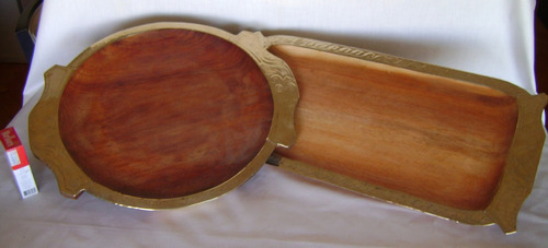 Fuente Bandeja Pizzera De Madera Y Alpaca Diámetro 41cm