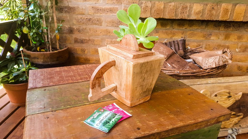 Porta Caramelos Madera Con Visor Mbarete Artesanías