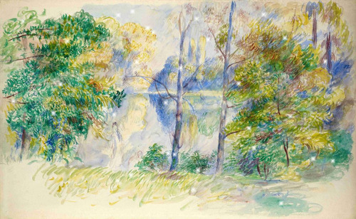 Lienzo Canvas Arte Auguste Renoir Vista De Un Parque 50x90