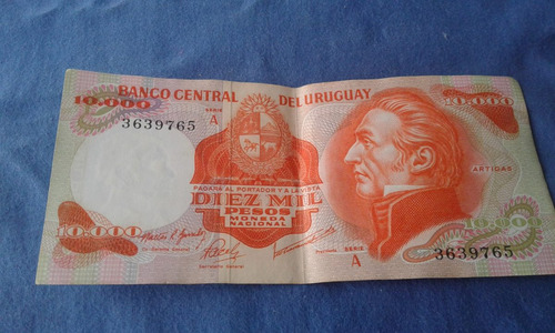 Billete De Uruguay De $ 10000 Rotondaro12a.1 Serie A