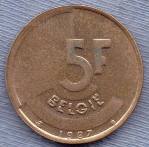 Belgica 5 Francs 1987 * Leyenda En Holandes * Baudouin I *