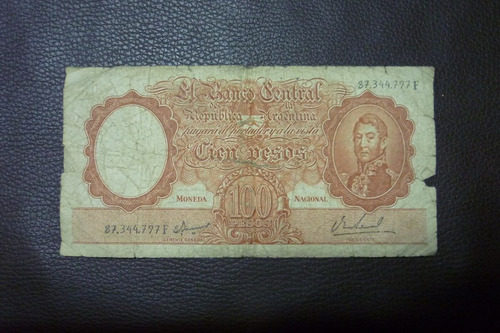 Billete Argentino Antiguo $100 Moneda Nacional