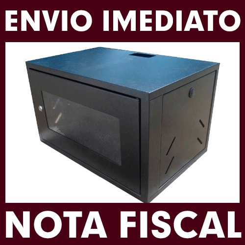 Mini Rack Parede Preto Padrão 19 7u X 470mm Utp C/2 Bandejas