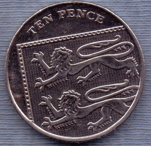 Inglaterra 10 Pence 2012 * Escudo De Armas Parcial * Leon *