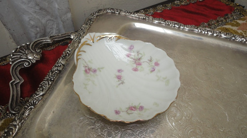 Coquilla Francesa Limoges Antigua Diseño Floral Veala