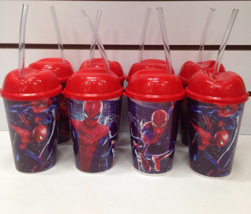 Vaso Pitillo Spiderman Sorpresas Fiestas Piñatas Regalos