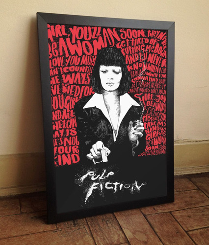 Quadro Pulp Fiction A4 + Moldura Com Vidro