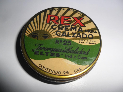 Rex Crema Para Calzado Eltes Antigua Lata Latita Hojalata